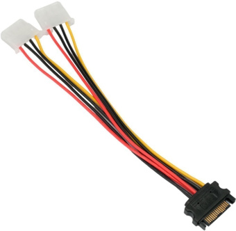 Кабель-удлинитель SATA (m) --> 2*Molex (f) 20см, Cablexpert CC-SATA-2MOLEX-20CM