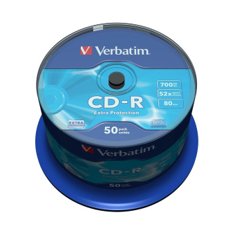 Диск CD-R 700 Mb Verbatim 52x Cake Box (50шт.)