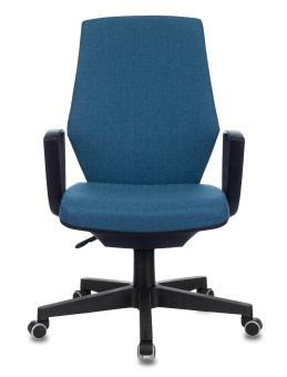 Кресло Бюрократ CH-545 (ткань, пружинно-винтовой мех. качания, крест. пластик, до 120 кг) Синий