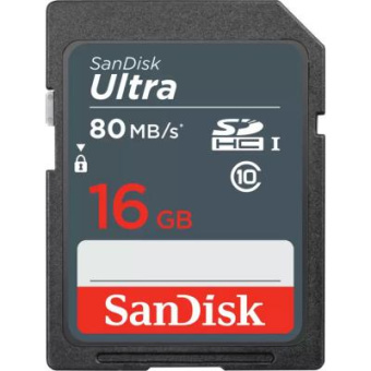 Карта памяти SD 16Gb SanDisk Ultra SDHC Class 10 UHS-I U1