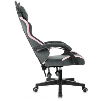 Кресло Knight Kitty Fabric (ткань, фиксация наклона спинки, крестов. пластик, до 120 кг) серый/розовый