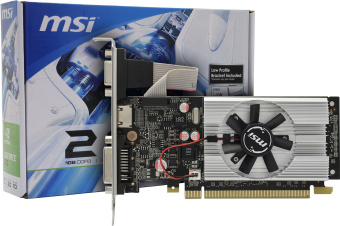 Видеокарта .1Gb MSI N210-1GD3/LP (GF210) DDR3 64-bit DVI HDMI VGA