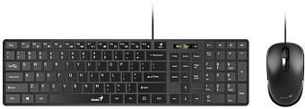 Комплект проводной (клавиатура+мышь) Genius SlimStar C126 черный
