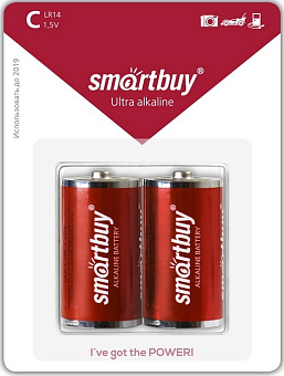 Элемент питания LR14 (C), 2шт, Smartbuy LR14 / BL2