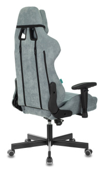 Кресло Zombie VIKING KNIGHT Fabric (ткань, мех. качания, крест. металл, до 150 кг) Серо-голубой