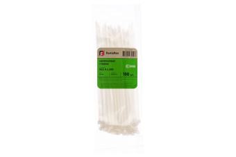 Стяжки нейлоновые Fortisflex КСС 4х200 (бел) (100шт)