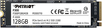 Накопитель SSD M.2 128Gb Patriot P300P128GM28 (PCI-E 3.0 x4, 1600 |600 Мбайт/сек)