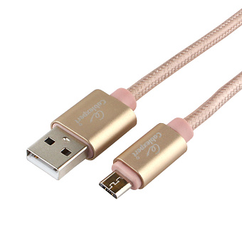 Кабель USB-A < - > microUSB, 1.8м, Cablexpert, серия Ultra, блистер, золотой