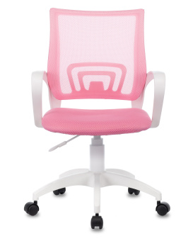 Кресло Бюрократ CH-W695NLT (сетка/ткань, без мех. качания, крест. пластик, до 120 кг) Розовый