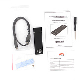 Внешний контейнер USB3.0 -> M.2", AgeStar 31UBNV5C NVME, M-key, алюминий, Type-C, черный