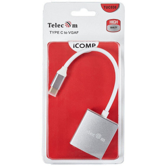 Кабель-переходник (адаптер) USB-C (m)  --  VGA (f), Telecom TUC030 0.10m