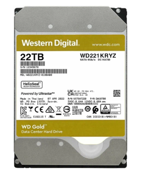 Жесткий диск SATA 22Tb WD Gold 7200rpm 512Mb SATA-3