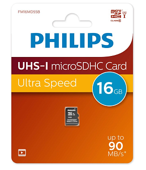 Карта памяти microSD .16Gb PHILIPS microSDHC Class10 High Speed