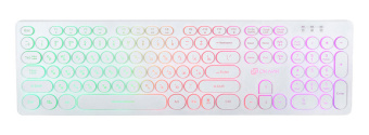 Клавиатура проводная Oklick 420MRL Slim Rainbow Led White