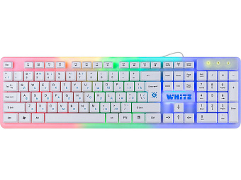 Клавиатура проводная Defender GK-172 Rainbow Led белый