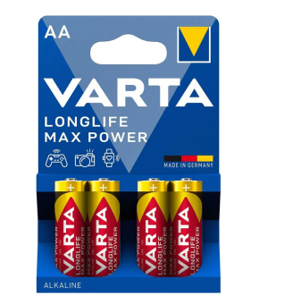 Элемент питания AA, 1.5V,  4шт, Varta Max Tech LR6 AA BL4