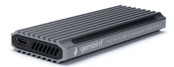 Внешний контейнер USB3.0 -> M2 SATA, Gembird EEM2-SATA-3 серебристый