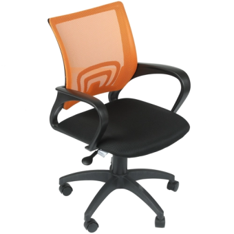 Кресло Бюрократ CH-695NLT (сетка/ткань, без мех. качания, крест. пластик, до 120 кг) Оранжевый