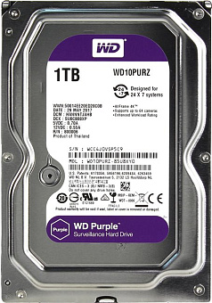 Жесткий диск SATA 1Tb WD Purple 5400rpm 64Mb SATA-3