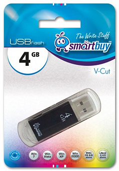 Флешка 4Gb SmartBuy V-Cut Black