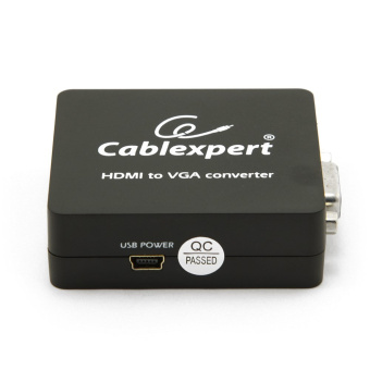 Кабель-переходник HDMI (f) < - > VGA (f), Cablexpert DSC-HDMI-VGA-001, (Конвертер HD19FxHD15F)