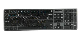 Клавиатура беспроводная Gembird KBW-8460 (радио/Bluetooth, ножничный (бесшумный) механизм, оранжевая кириллица)
