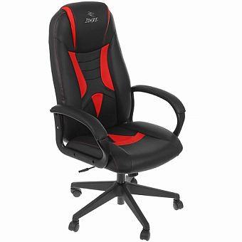 Кресло Zombie 8 (эко.кожа, мех. качания, крест. пластик, до 120 кг) Черный/красный