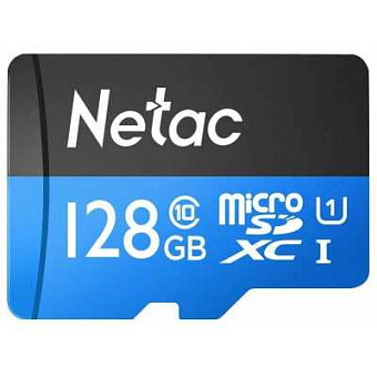 Карта памяти microSD 128Gb Netac P500 Class 10, 80MB/s, без SD адаптера