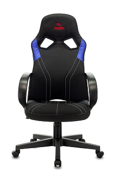 Кресло Zombie RUNNER (ткань, мех. качания, крест. пластик, до 120 кг) Черный/синий