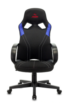 Кресло Zombie RUNNER (ткань, мех. качания, крест. пластик, до 120 кг) Черный/синий