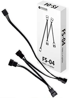 Разветвитель питания для вентиляторов 3/4 pin -  4 разъема, ID-Cooling FS-04 4-pin PWM (удлинительны