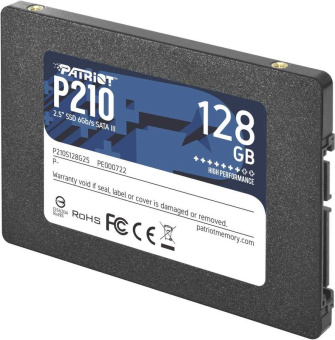 Накопитель SSD SATA 128Gb Patriot P210 (3D TLC, 450/350 Мбайт/сек)