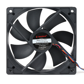 Вентилятор для корпуса 120mm Gembird D12025SM-4 (4-pin, 120x120x25mm, втулка, провод 30 см)