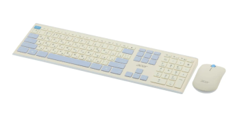 Комплект беспроводной (клавиатура+мышь) Acer OCC205 Multimedia белый/голубой
