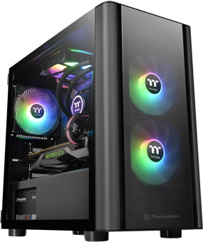 Корпус Thermaltake V150 TG (MiniTower, 1*USB3.0, 2*USB2.0, Tempered Glass, mATX, без БП) Black