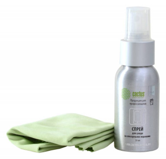 Спрей Cactus CSP-S3001AL (салфетки + спрей, 50мл)