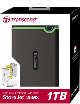 Внешний жесткий диск 1Tb Transcend StoreJet 25M3 2.5" USB3.0 серый