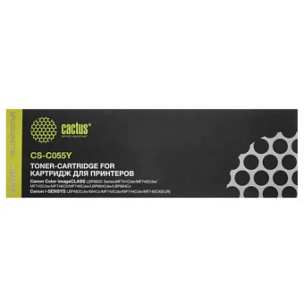 Картридж лазерный Cactus CS-C055Y для Canon, 2100 стр. желтый