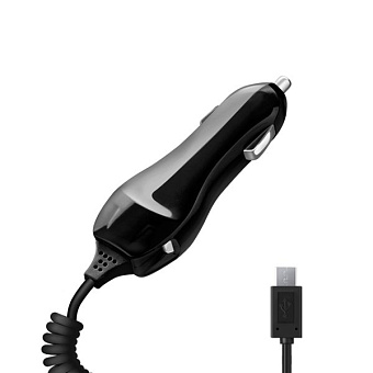 Автомобильное зарядное устройство Deppa 2100 мА, micro USB Black