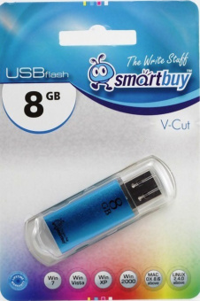 Флешка 8Gb SmartBuy V-Cut USB Blue
