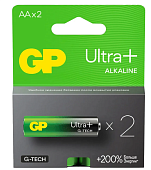 Элемент питания AA, 1.5V,  2шт, GP Ultra Plus Alkaline G-Tech (щелочные)