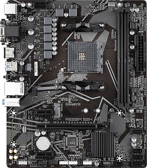 Материнская плата Socket AM4 Gigabyte A520M S2H (A520) 2*DDR4 1*PCI-Ex16 2*PCI-Ex1 4*SATA VGA DVI HDMI mATX