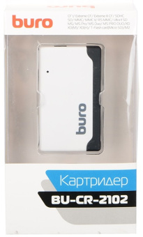 Внешний картридер USB2.0 Buro BU-CR-2102 СF/microSD/SD/MS/MS Pro/MS Duo/MMC, белый