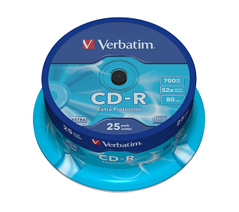 Диск CD-R 700 Mb Verbatim 52x Cake Box (25шт.)