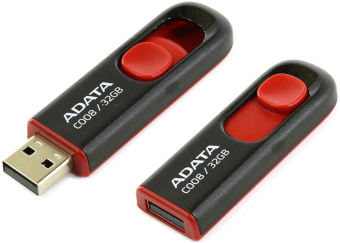 Флешка 32Gb ADATA [C008] USB черный/красный
