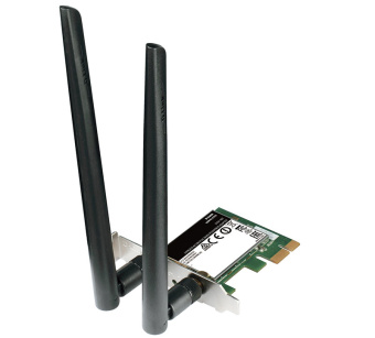Сетевая карта PCI-E D-Link DWA-582 (802.11a/b/g/n/a, до 867Mbps, 2.4/5GHz, 2 съемных антенны) OEM
