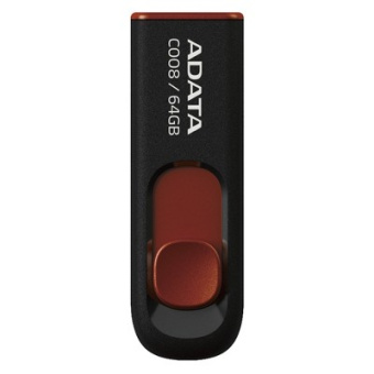 Флешка 64Gb ADATA [C008] USB черный/красный