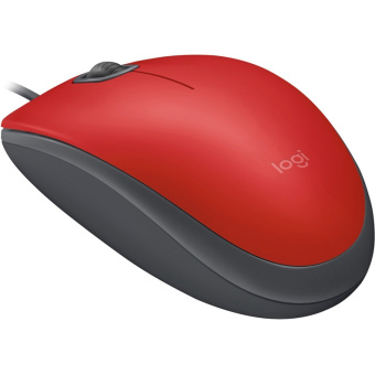 Мышь проводная Logitech M110 Silent USB Red