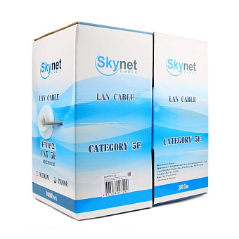 Кабель витая пара внутренний 4 пары FTP кат.5e (100м) медный SkyNet Standart (Fluke Test)