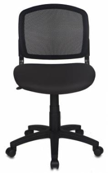 Кресло Бюрократ CH-296NX (сетка/ткань, без мех. качания, крест. пластик, до 100 кг) Черный